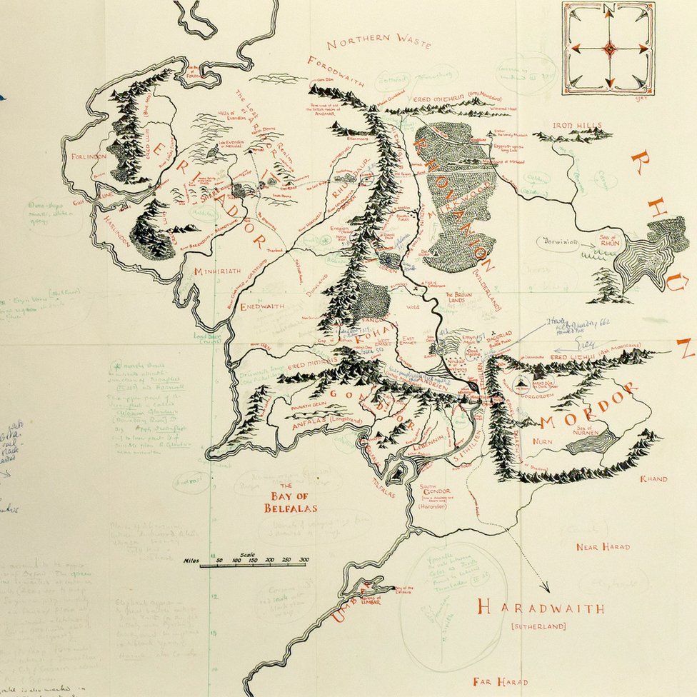 Annotated LotR map