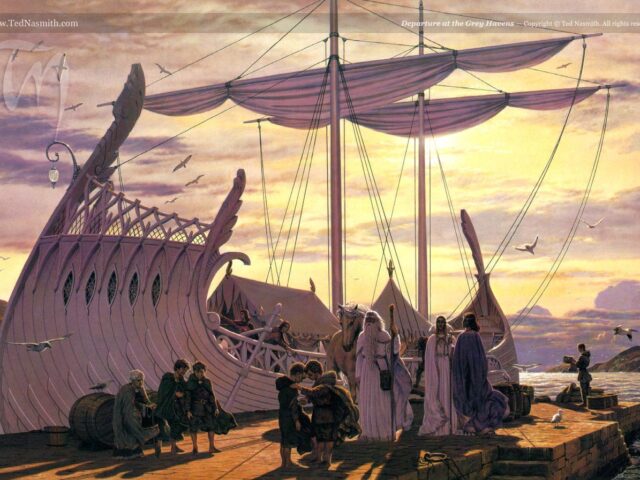 Departure at the Grey Havens, by Ted Nasmith